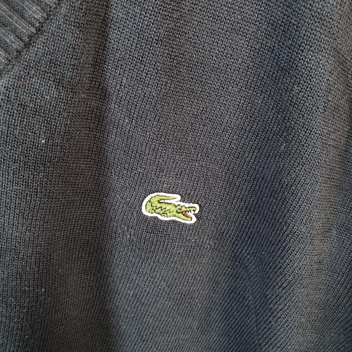 Vintage Lacoste Sweatshirt Men’s Medium Navy Blue Pullover Logo Y2K Jumper Logo