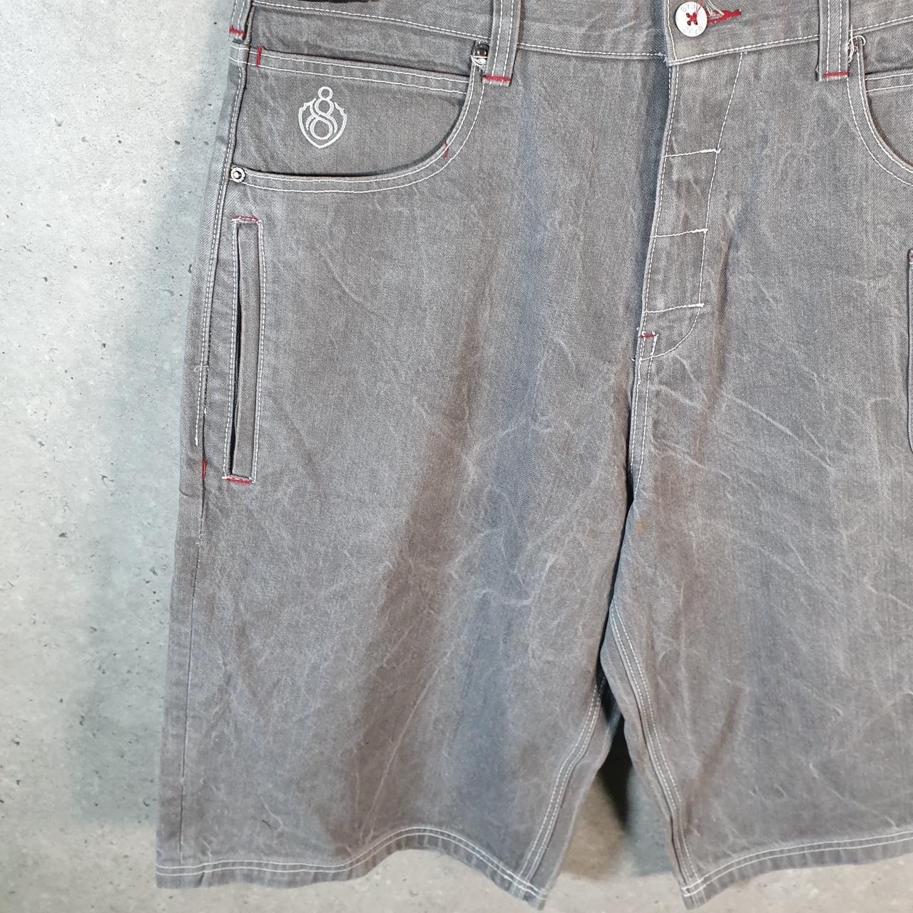 Vintage Eight 732 Baggy Y2K Hip Hop Jeans Shorts Jorts Mens W40 Grey Denim USA Big Fish Vintage