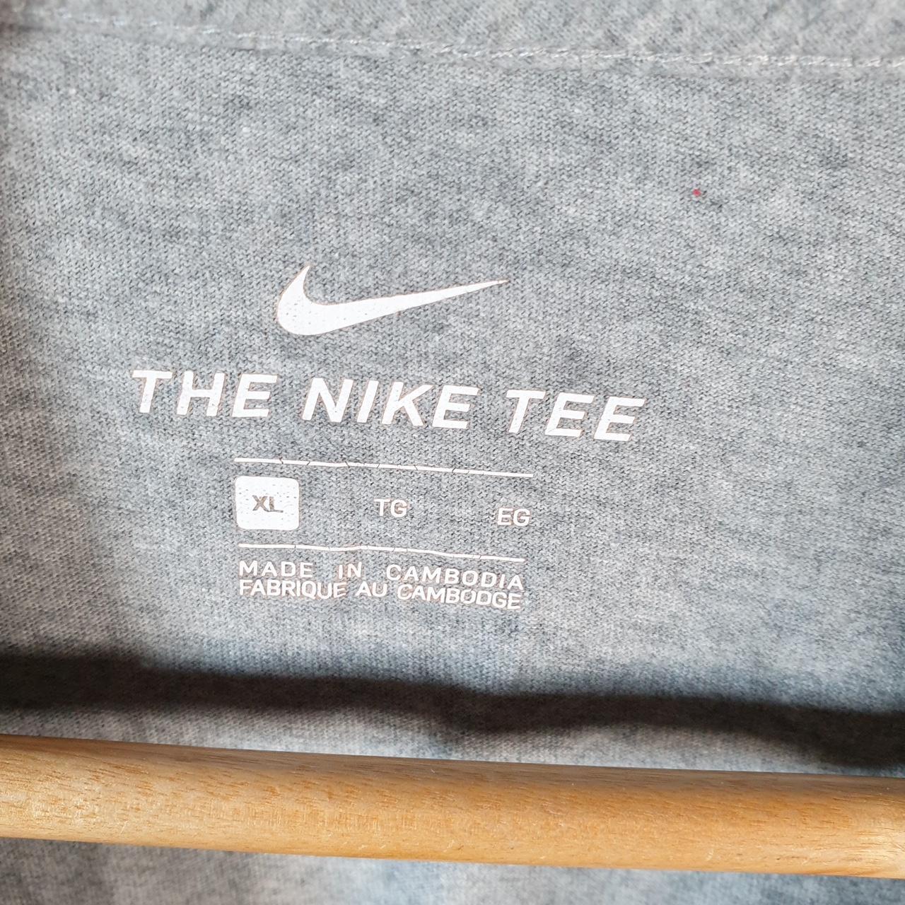 Vintage Nike T Shirt Men’s XL Grey Printed Single Swoosh Logo Athletic C8290