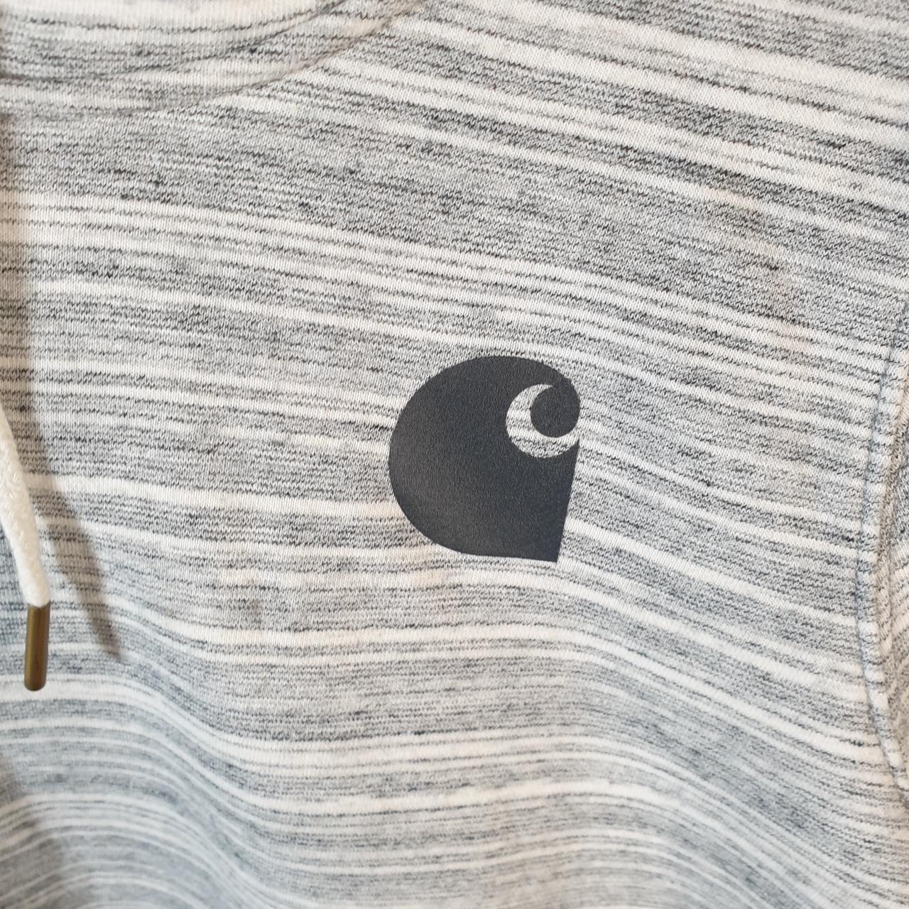 Vintage Carhartt Hoodie Womens Small Grey Pullover Blank Sweatshirt USA Relaxed Fit