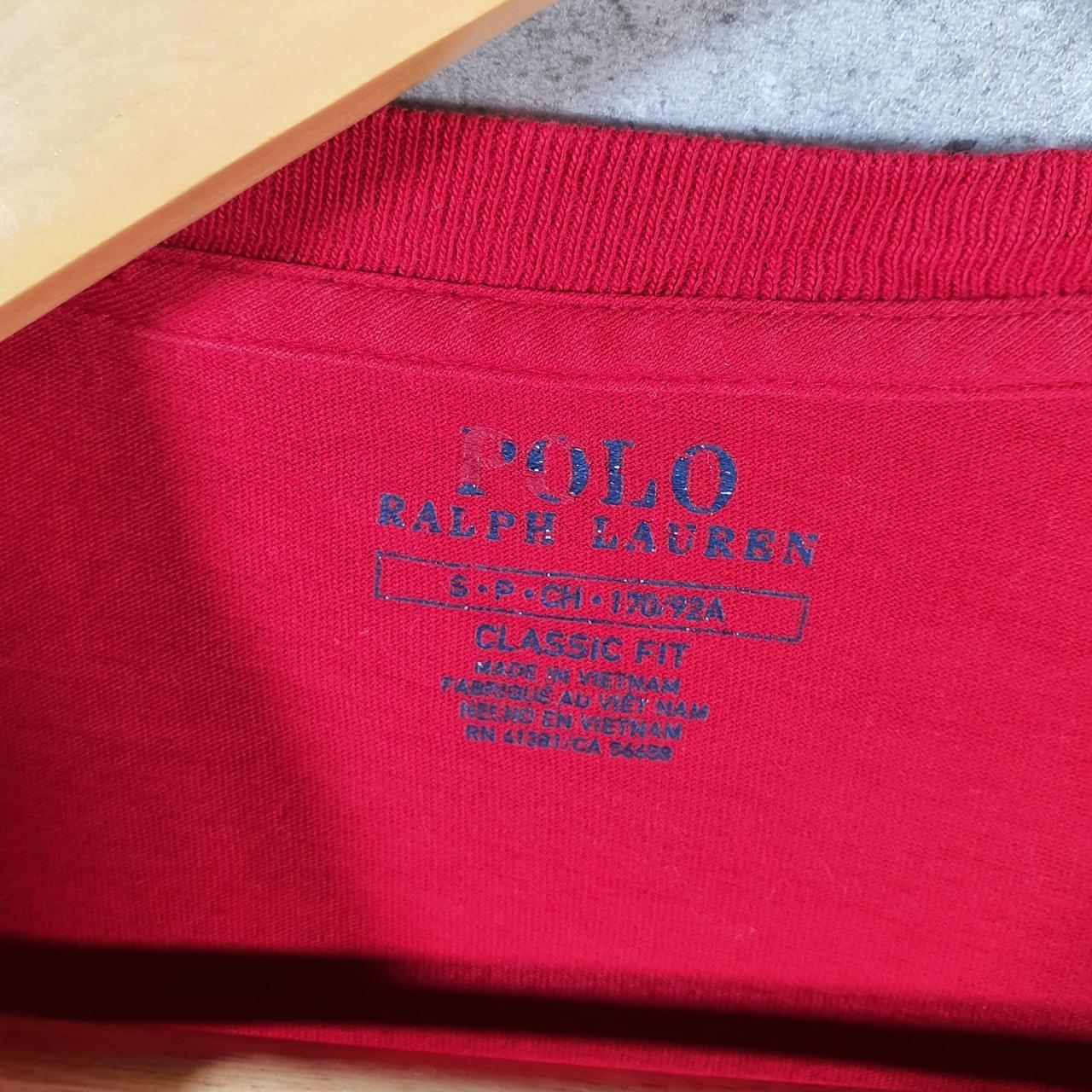 Vintage Ralph Lauren Polo T Shirt Men’s Small Red Embroidered Classic Fit Pony C9133