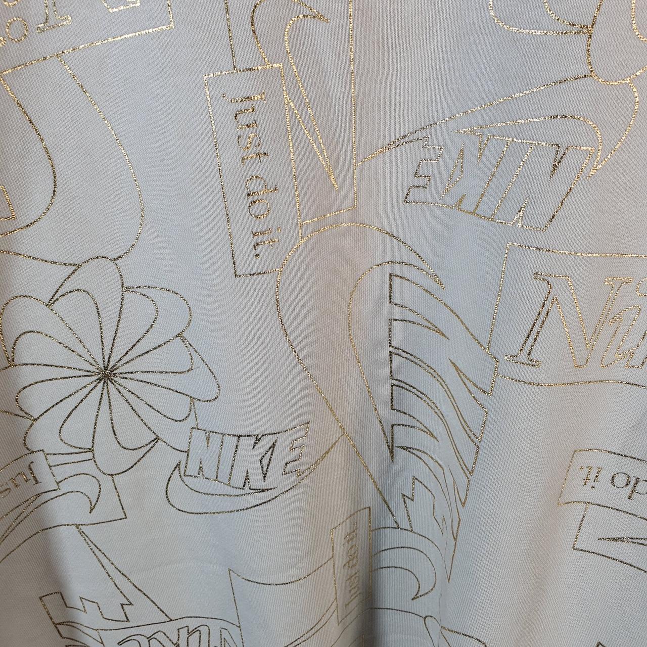 Vintage Nike All Over Print AOP Sweatshirt Men’s XL Brown Swoosh Y2K Pullover Logo