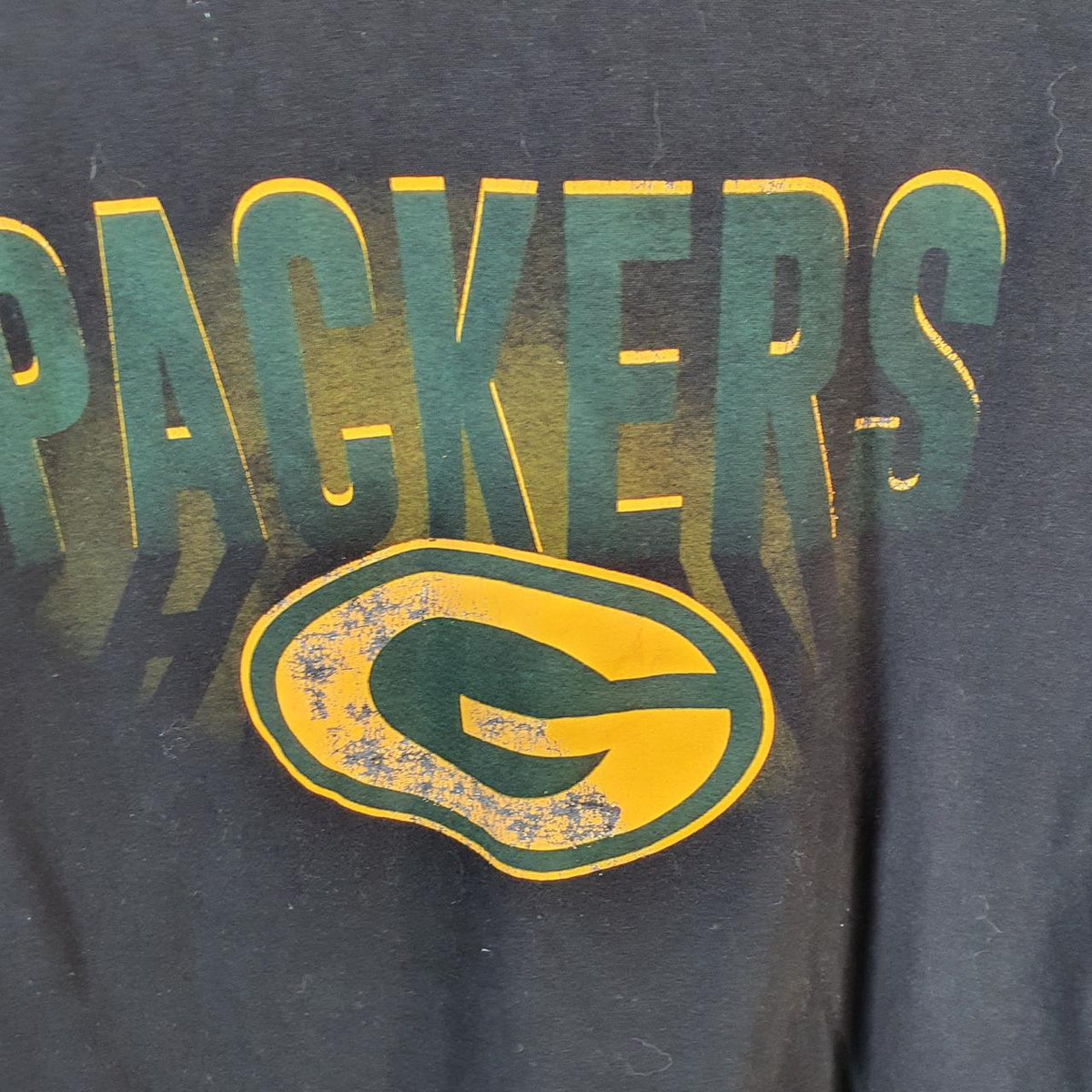 Vintage NFL Green Bay-Packers T Shirt Men’s Large Black Pro Sport USA Athletic
