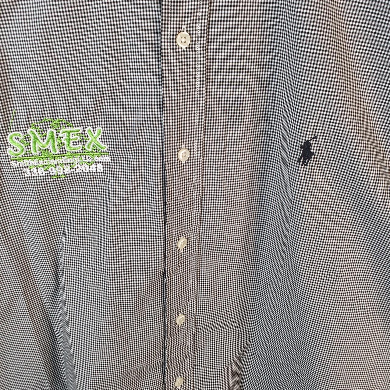 Vintage Ralph Lauren Button Down Shirt Men’s XL Grey Checkered Classic Fit Cotton Pony