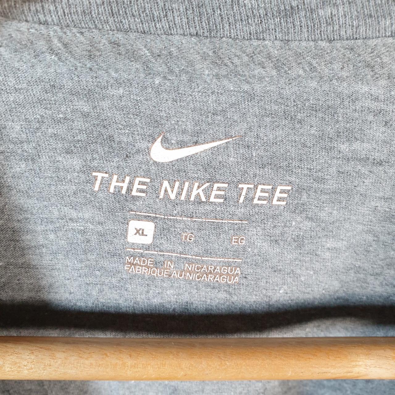 Vintage Nike T Shirt Men’s XL Grey Printed Single Swoosh Logo Athletic C8292