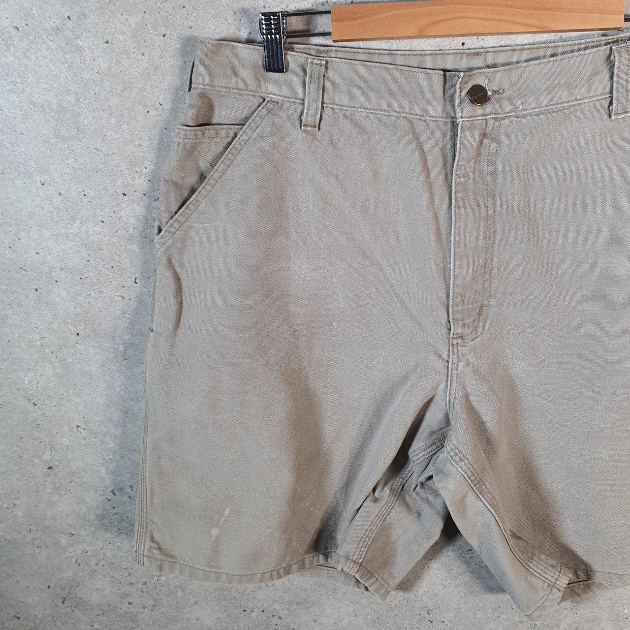 Vintage Carhartt Baggy Carpenter Shorts Jorts Cargo Men’s W38 Grey Relaxed Fit Workwear A4854
