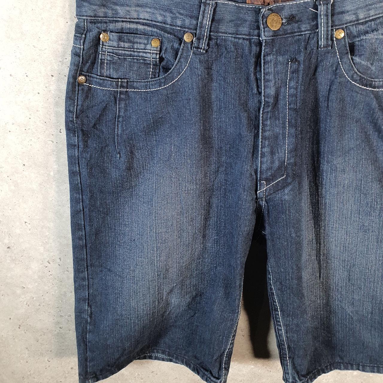 Vintage Jean Station Baggy Y2K Hip Hop Jorts Shorts Mens W38 Blue Denim USA A4678