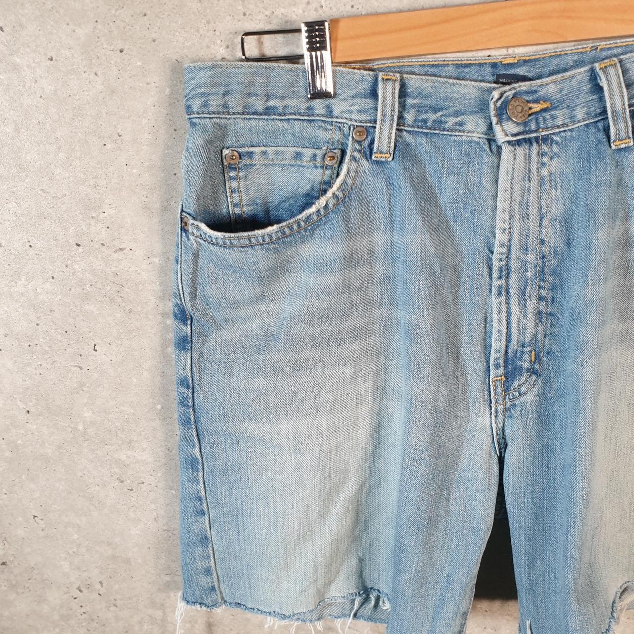 Vintage Ralph Lauren Polo Shorts Jorts Denim Jean Cargo Men’s W34 Blue Baggy Cotton