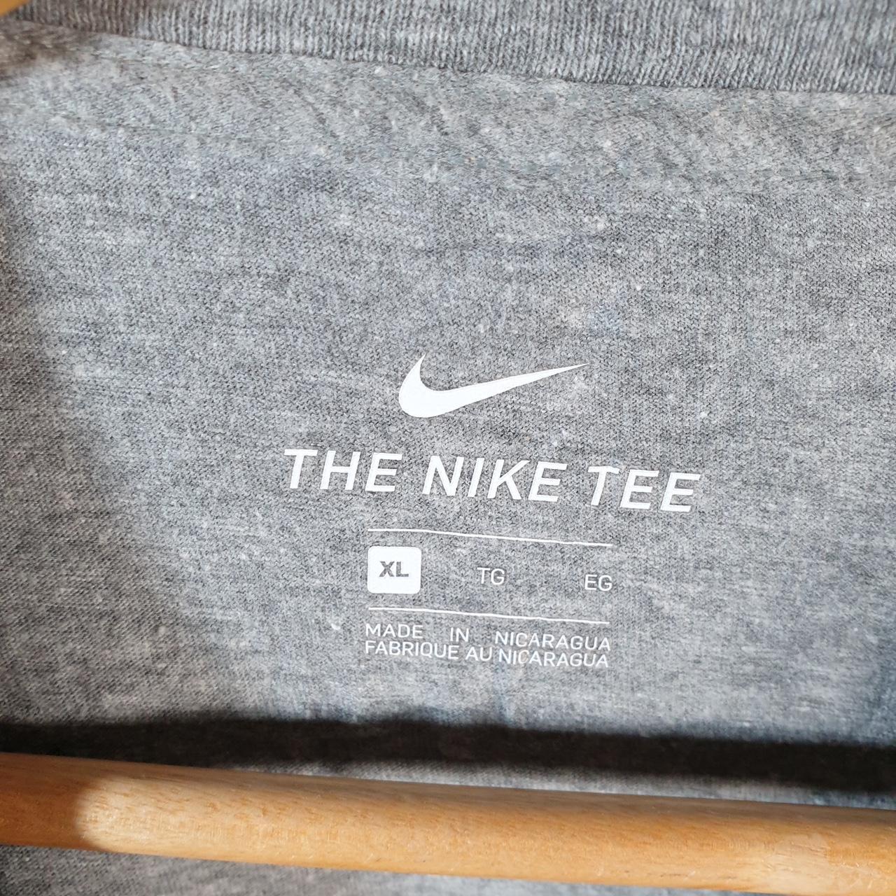 Vintage Nike T Shirt Men’s XL Grey Printed Single Swoosh Logo Athletic C8297