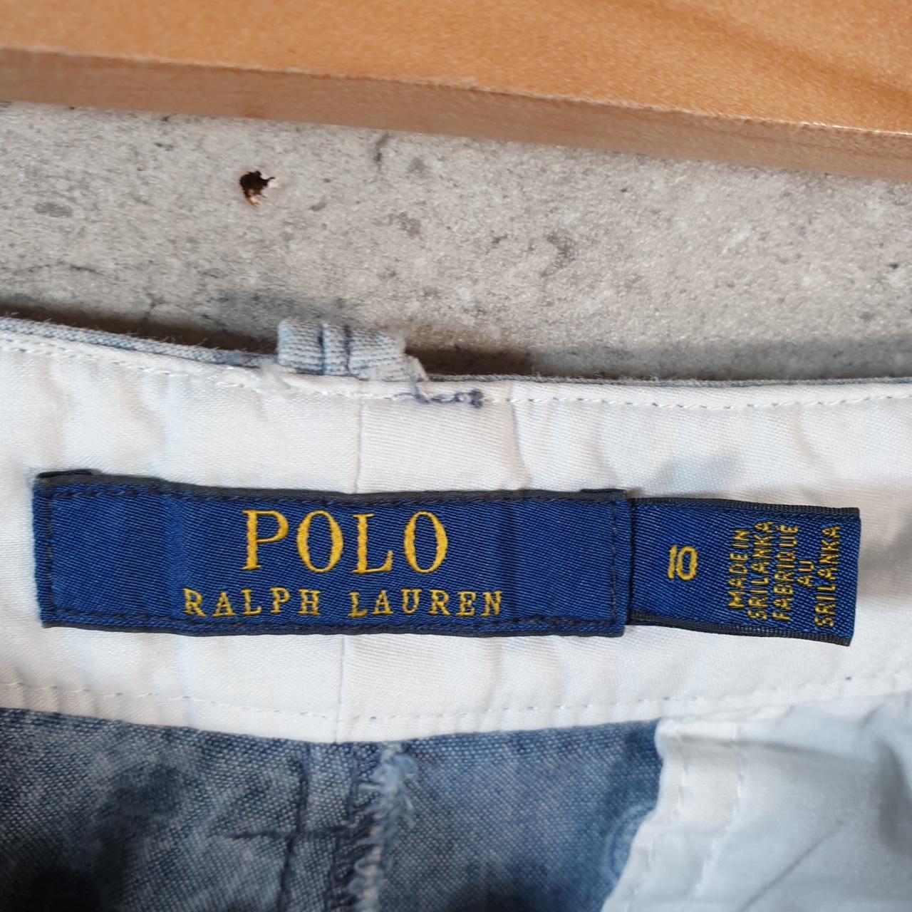 Vintage Ralph Lauren Polo Shorts Jorts Chino Cargo Womens W32 Blue Baggy Cotton