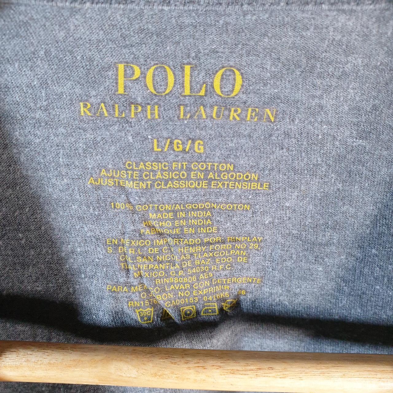 Vintage Ralph Lauren Polo T Shirt Men’s Large Grey Embroidered Classic Fit Pony C8624