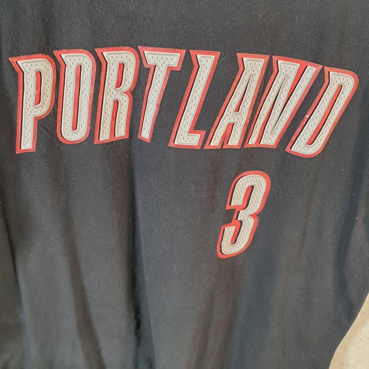 Vintage Adidas Go Tee NBA Portland 3 T Shirt Men’s Medium Black Three Stripes Logo Athletic
