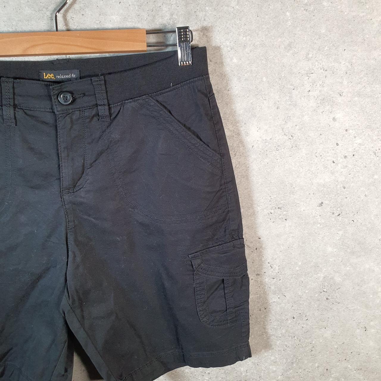 Vintage Lee Chino Shorts Jorts Cargo Womens W30 Black Baggy Cotton A4441