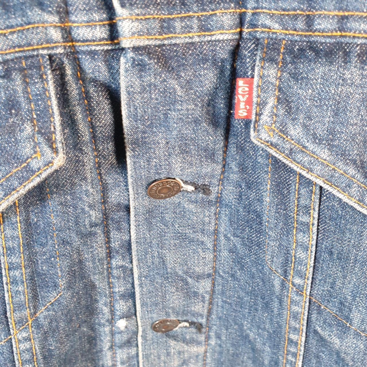 Vintage Levis Denim Jean Trucker Sherpa Jacket Mens Small Blue Sherling USA