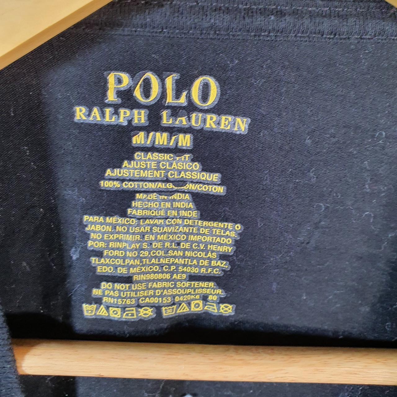 Vintage Ralph Lauren Polo T Shirt Men’s Medium Black Embroidered Pony Classic Fit C9099