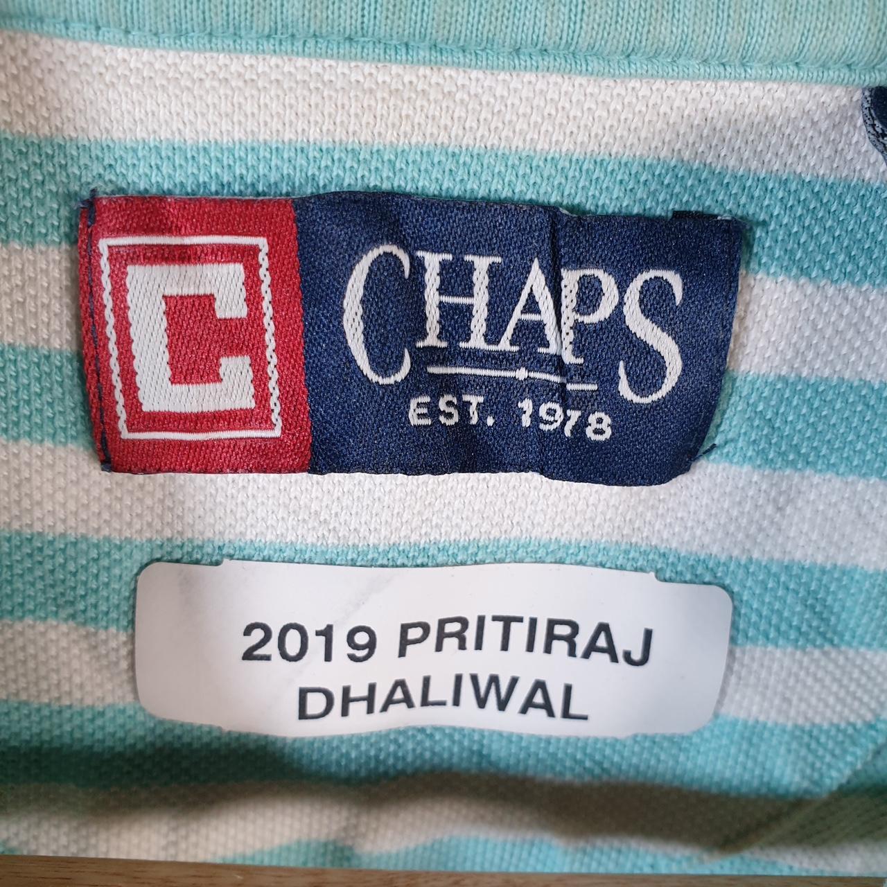 Vintage Chaps Ralph Lauren USA Shirt Men’s XL Blue Striped Blue Cotton Custom Fit