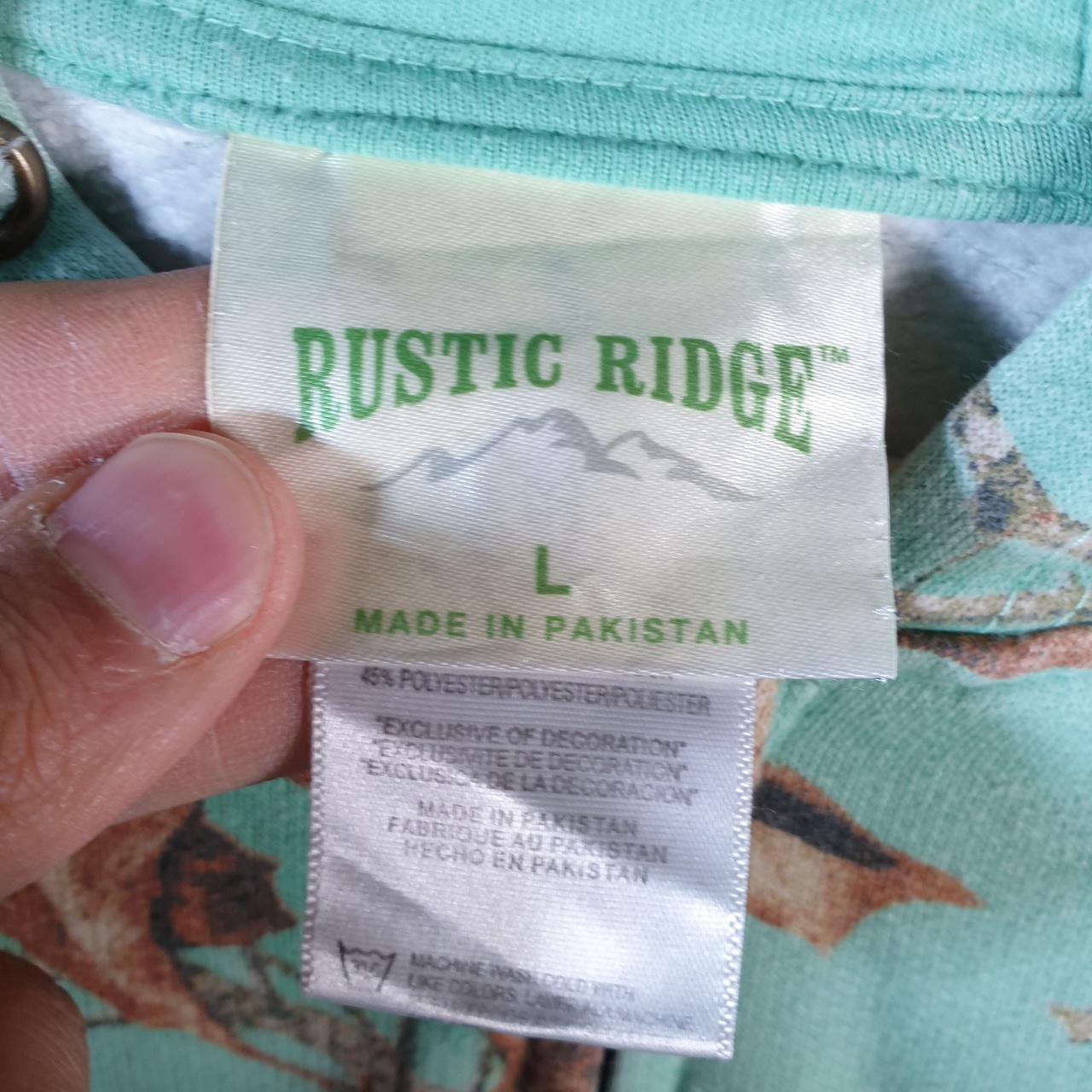 Vintage Rustic Ridge Camouflage Hoodie Womens Large Blue Hunting