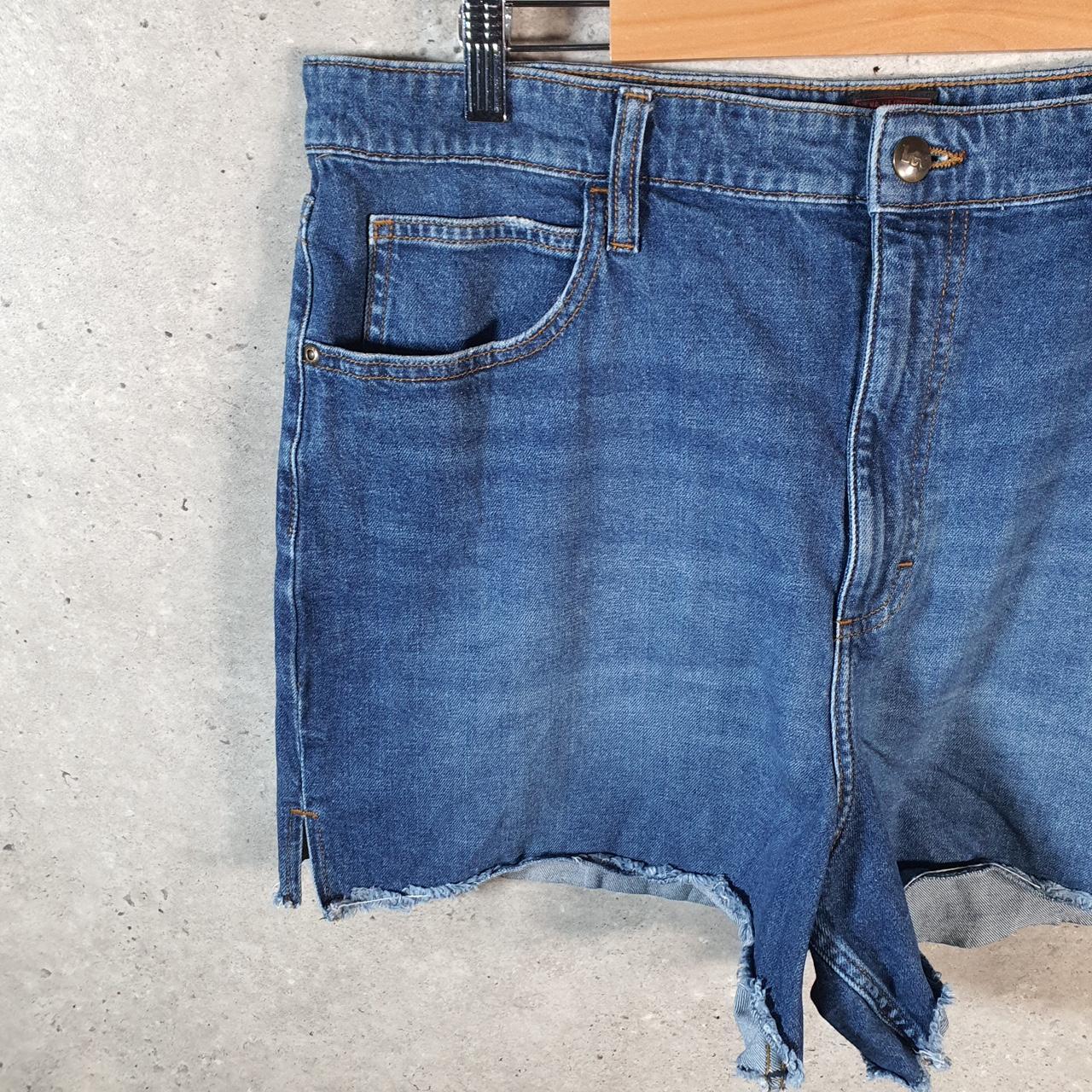 Vintage Lee Low Rise Baggy Shorts Jorts Cargo Womens W36 Blue Relaxed Denim A4543