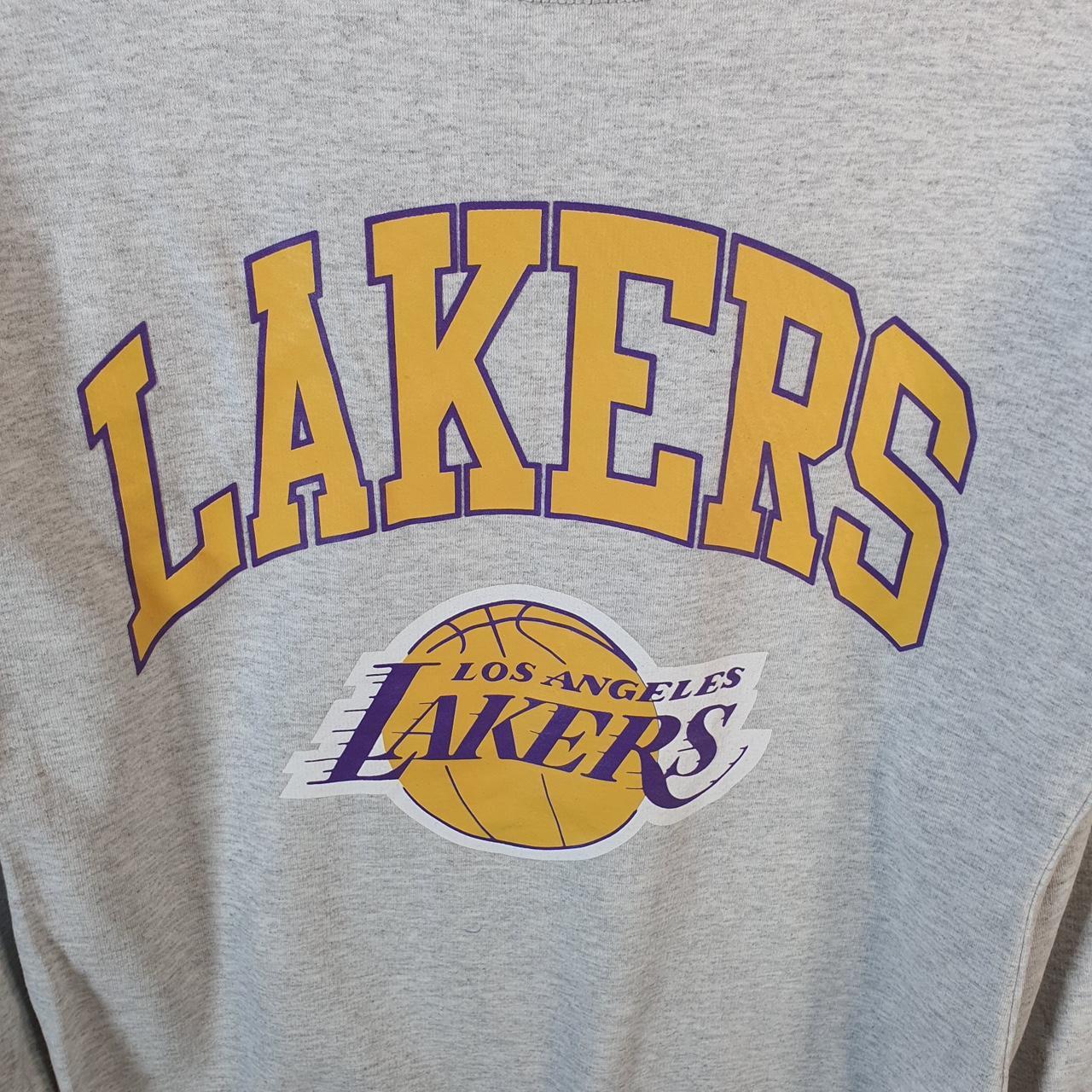 Vintage NBA Los Angeles Lakers Sweatshirt Boys Large Grey Pullover Pro Sport USA