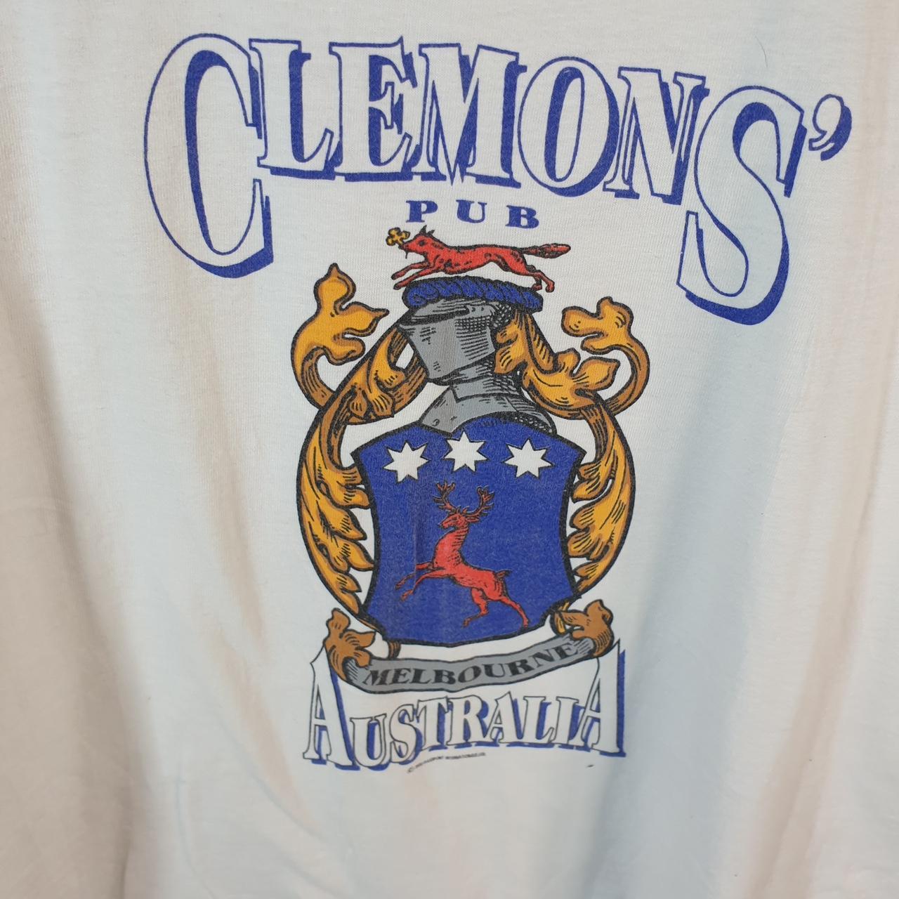 Vintage Oneita Power T Clemsons Pub Australia Melbourne 90s USA Single Stitch T Shirt Men’s Large White