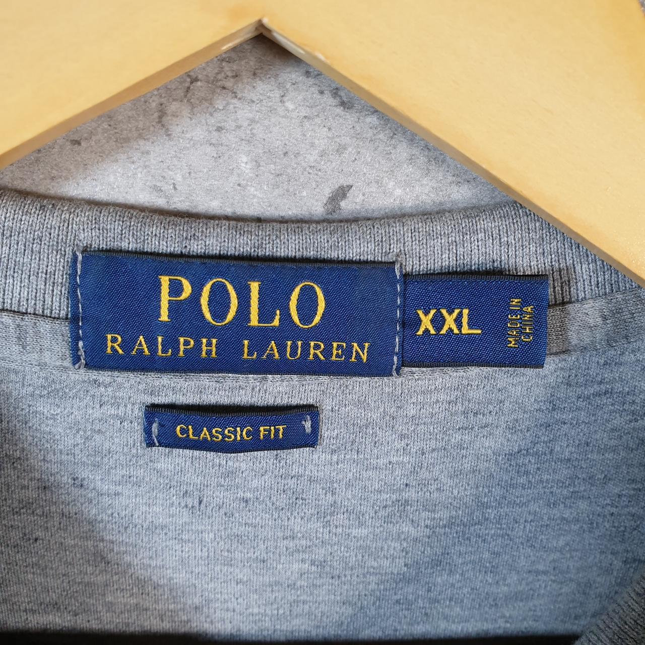 Vintage Ralph Lauren Polo Shirt Men’s 2XL Grey Classic Fit Fit Embroidered Pony C9896