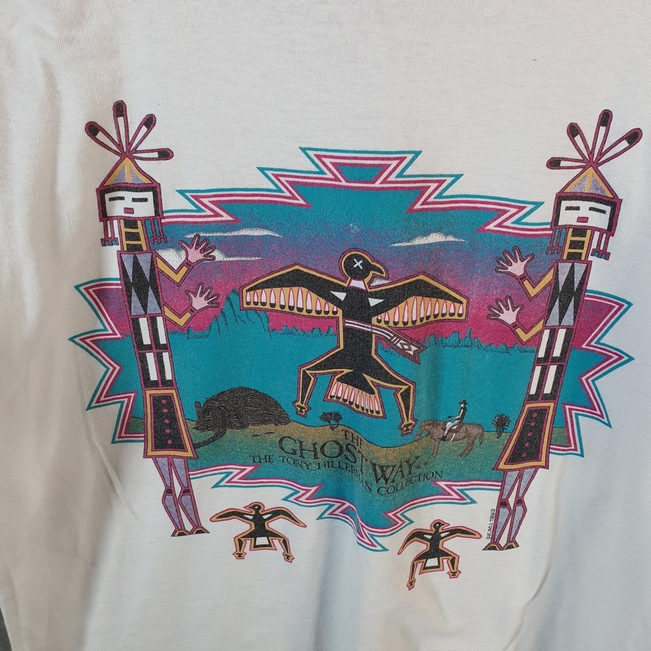 Vintage HL Miller 1993 Ghost Way Tony Hillerman USA Single Stitch T Shirt Men’s Large White