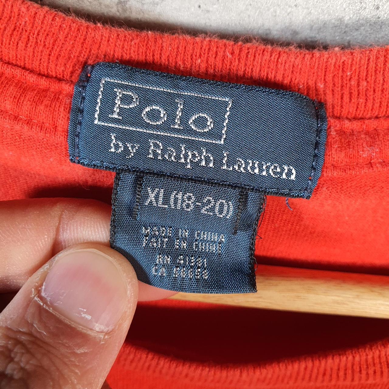 Vintage Ralph Lauren Polo T Shirt Womens XL Orange Embroidered Pony Custom Fit C9085