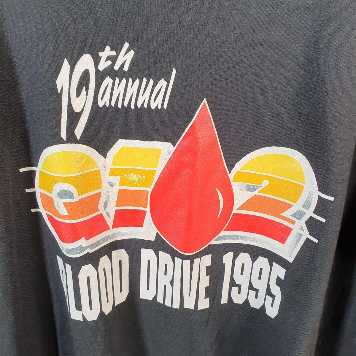 Vintage Screen Stars Best 1995 Blood Drive USA Single Stitch T Shirt Men’s XL Black Big Fish Vintage