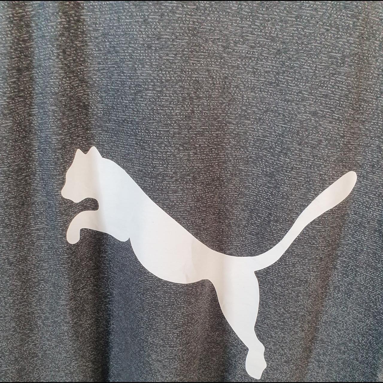 Vintage Puma Spellout T Shirt Mens Large Grey sports Logo Athletic