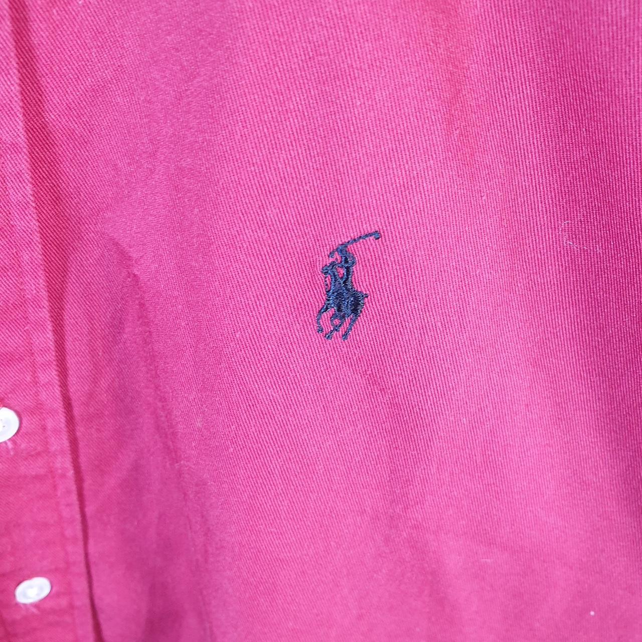 Vintage Ralph Lauren Button Down Shirt Men’s Medium Burgundy Classic Fit Pony Cotton