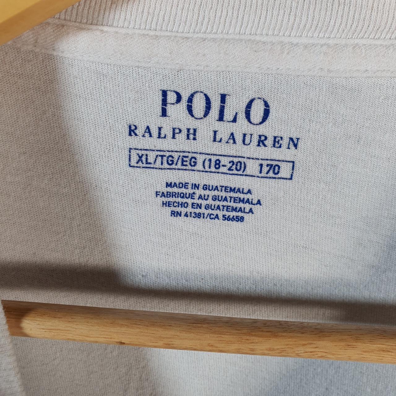 Vintage Ralph Lauren Polo Spellout T Shirt Womens XL White Classic Fit Pony