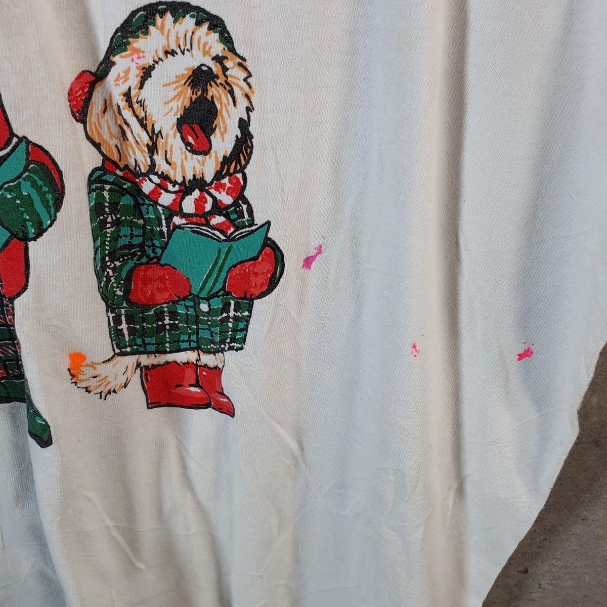 Vintage Joe Boxer Girlfriend Dog Singing 90s USA Single Stitch T Shirt Men’s Large White