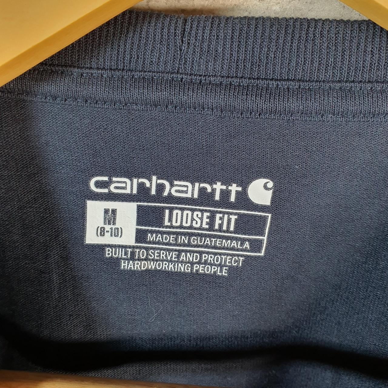 Vintage Carhartt Pocket T Shirt Womens Medium Blue Workwear Chore Utility Loose Fit C9273