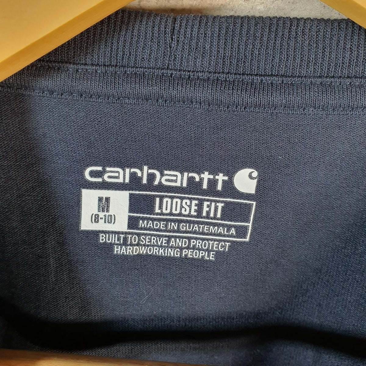 Vintage Carhartt Pocket T Shirt Womens Medium Blue Workwear Chore Utility Loose Fit C9273