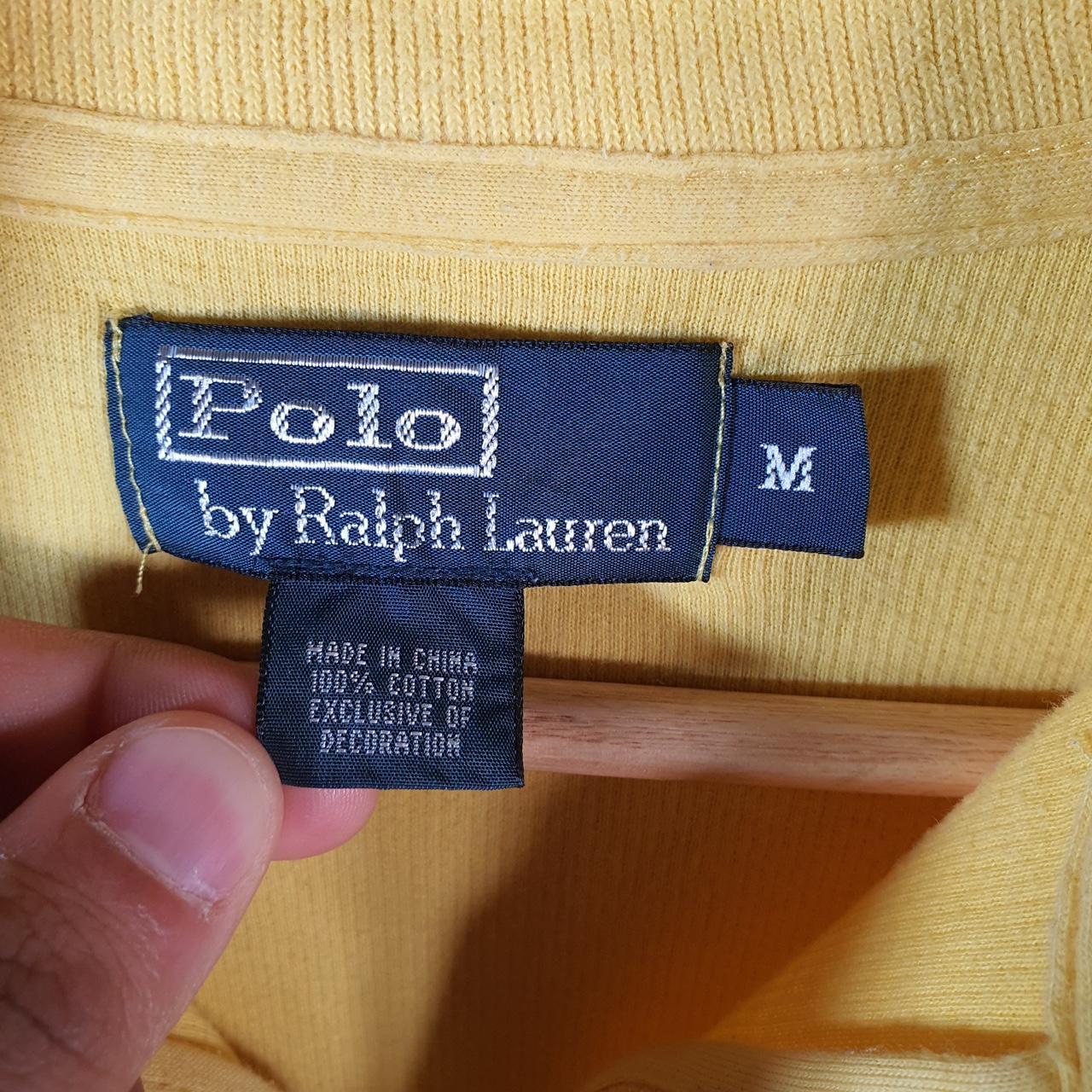 Vintage Ralph Lauren Polo 1/4 Zip Sweatshirt Men’s Medium Yellow Pullover Pony C8827