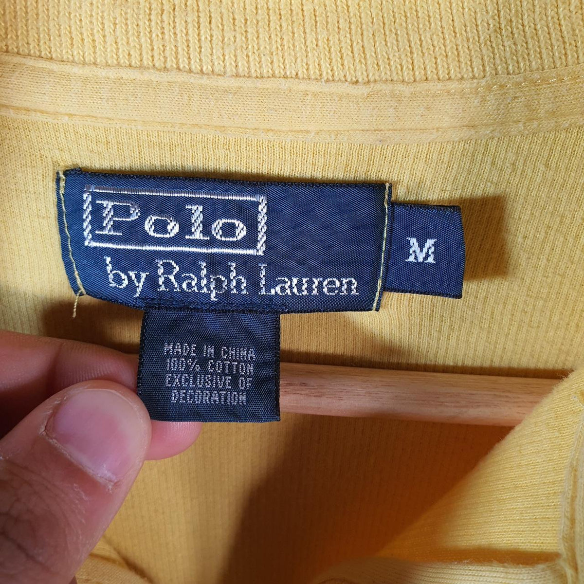 Vintage Ralph Lauren Polo 1/4 Zip Sweatshirt Men’s Medium Yellow Pullover Pony C8827
