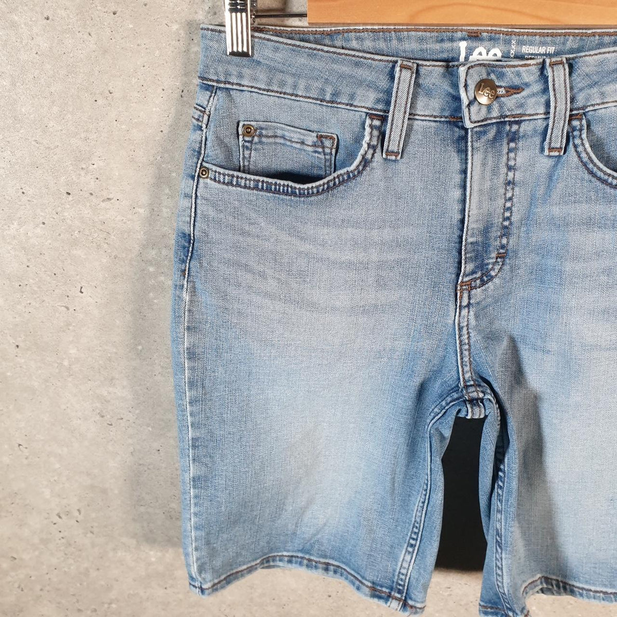 Vintage Lee Baggy Shorts Jorts Cargo Womens W30 Blue Relaxed Denim
