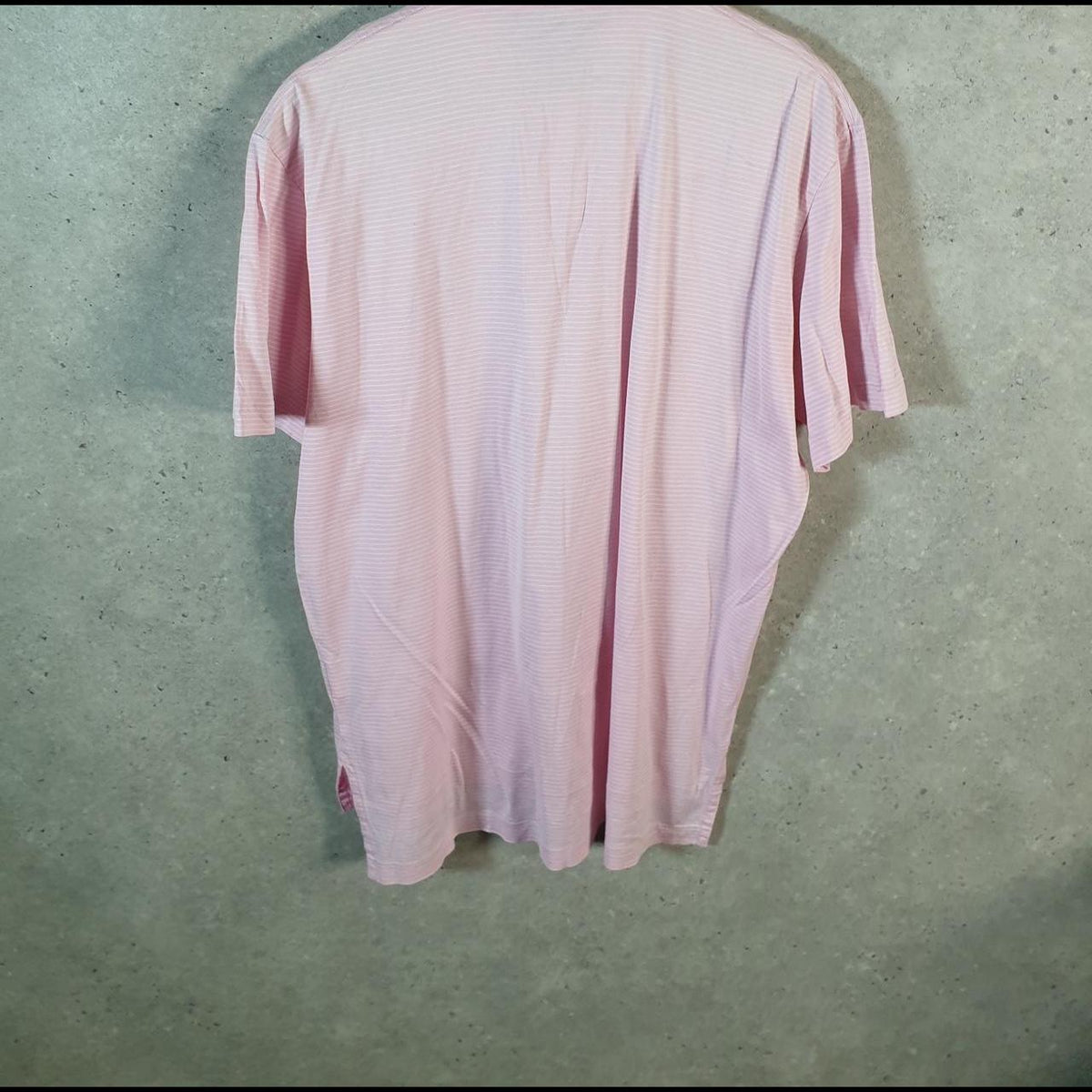 Vintage Ralph Lauren Polo Shirt Men’s XL Pink Striped Cotton Embroidered Pony