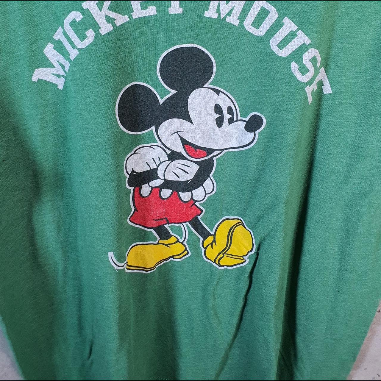 Vintage Disney Land Mickey Mouse T Shirt Men’s Large Green Logo Graphic Cartoon