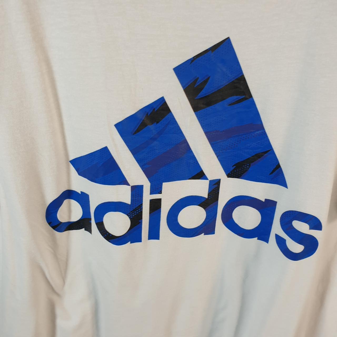 Vintage Adidas Spellout T Shirt Womens XL White Three Stripes Athletic Logo