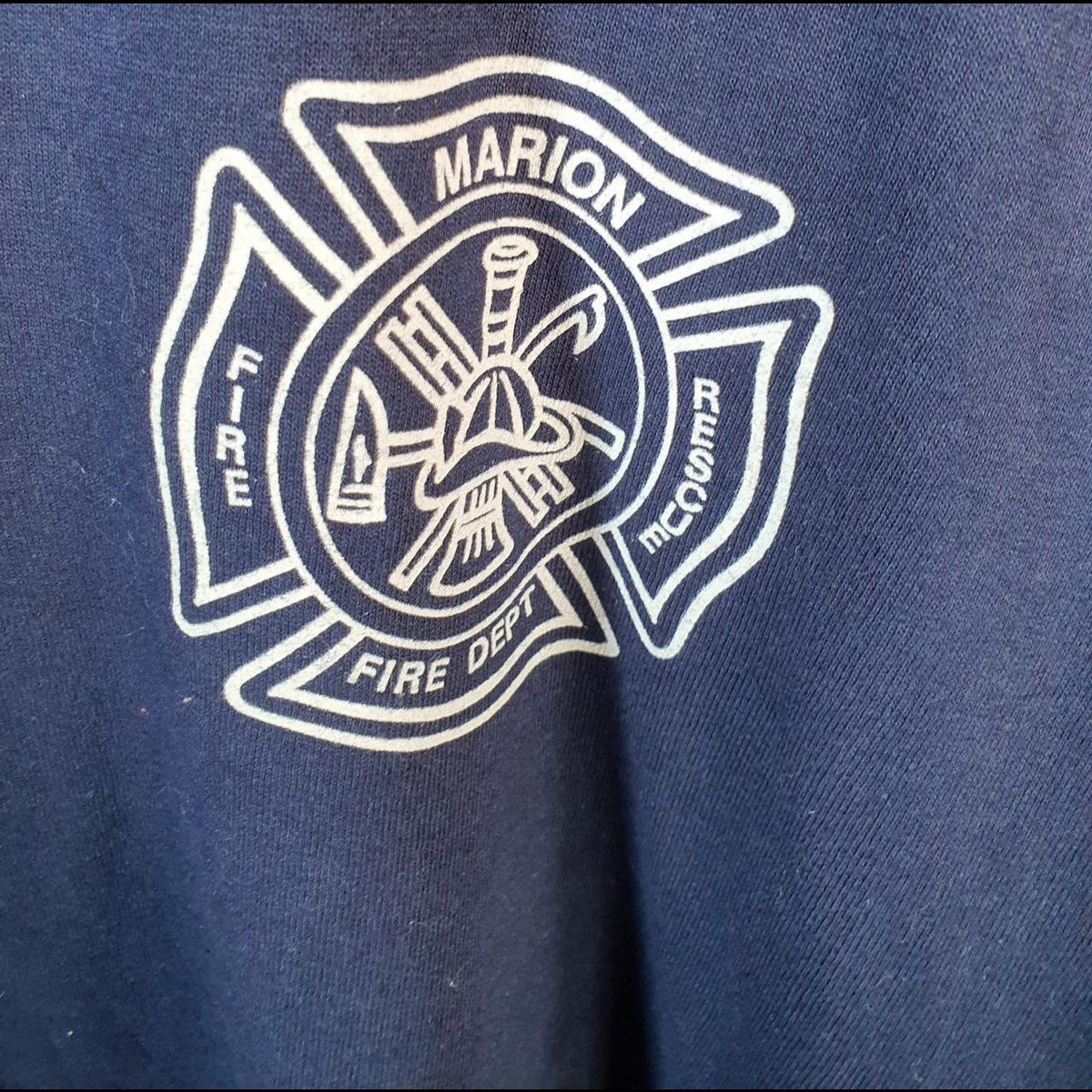Vintage Signal Marion Fire Department 90s USA Single Stitch T Shirt Men’s XL Blue C8872