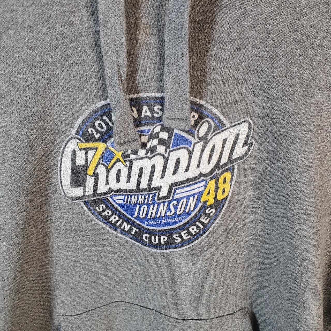 Vintage Fanatics Nascar 2016 Jimmie Johnson Hoodie Mens Large Grey Pullover USA