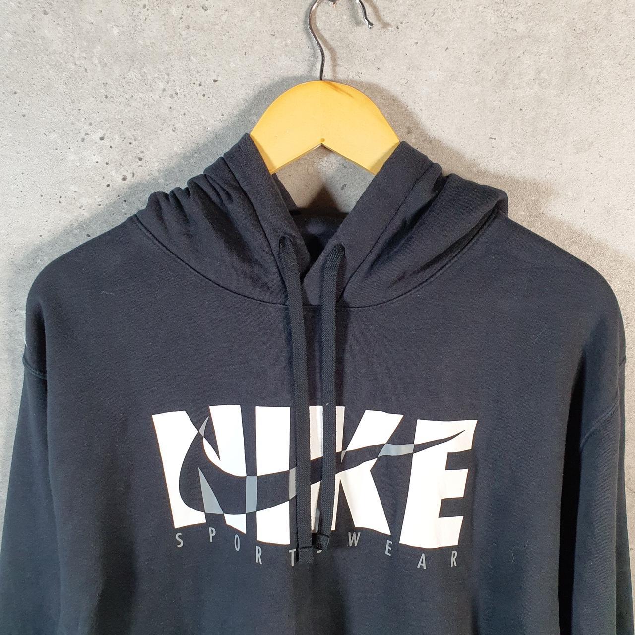 Vintage Nike Club Hoodie Men’s XL Black Swoosh Y2K Pullover