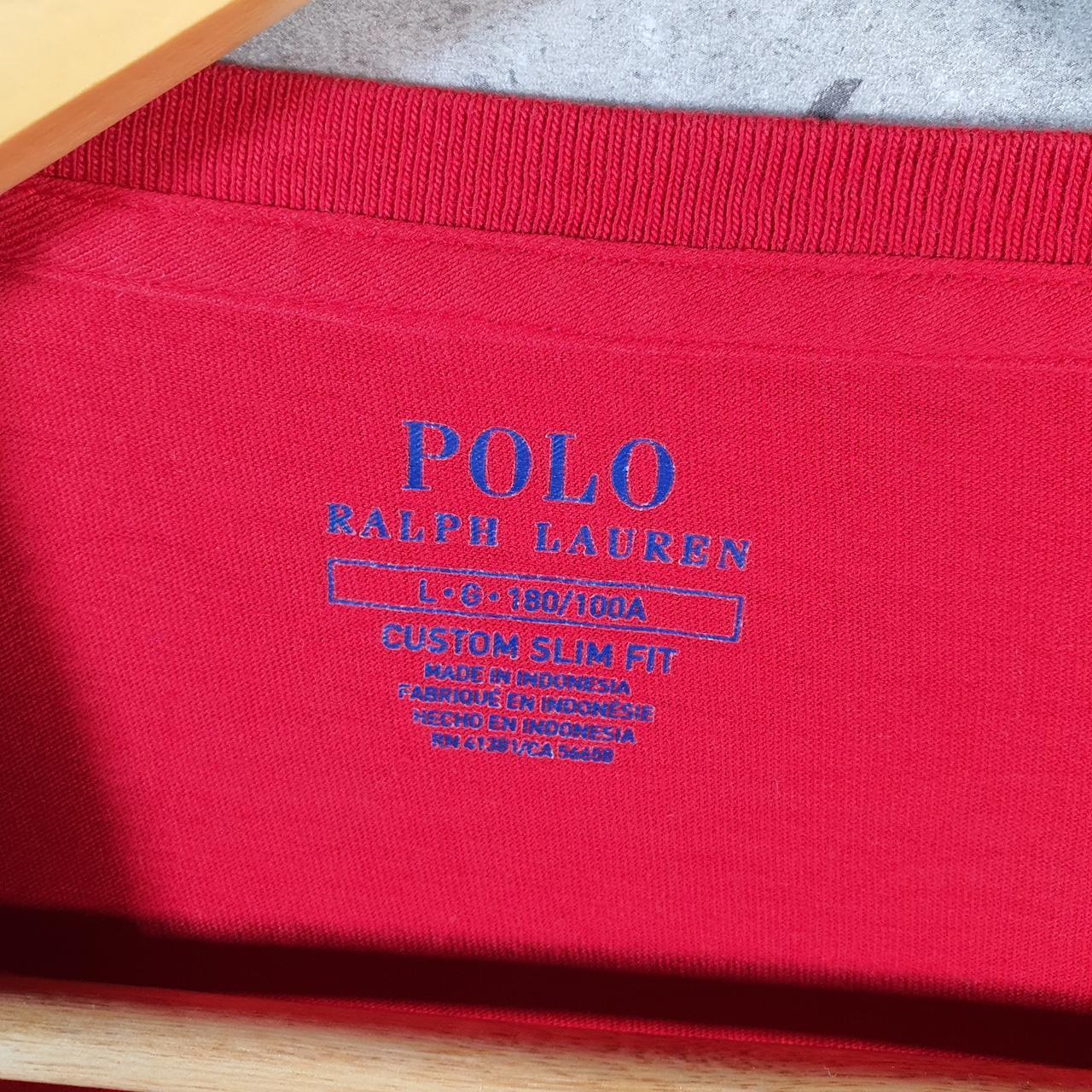 Vintage Ralph Lauren Polo T Shirt Men’s Large Red Embroidered Pony Custom Slim Fit C9093