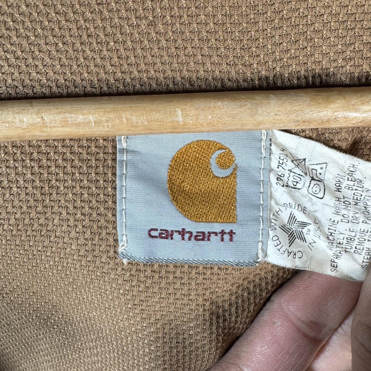 Vintage Carhartt Active Hooded Jacket Men’s S Tan Brown Workwear Canvas USA