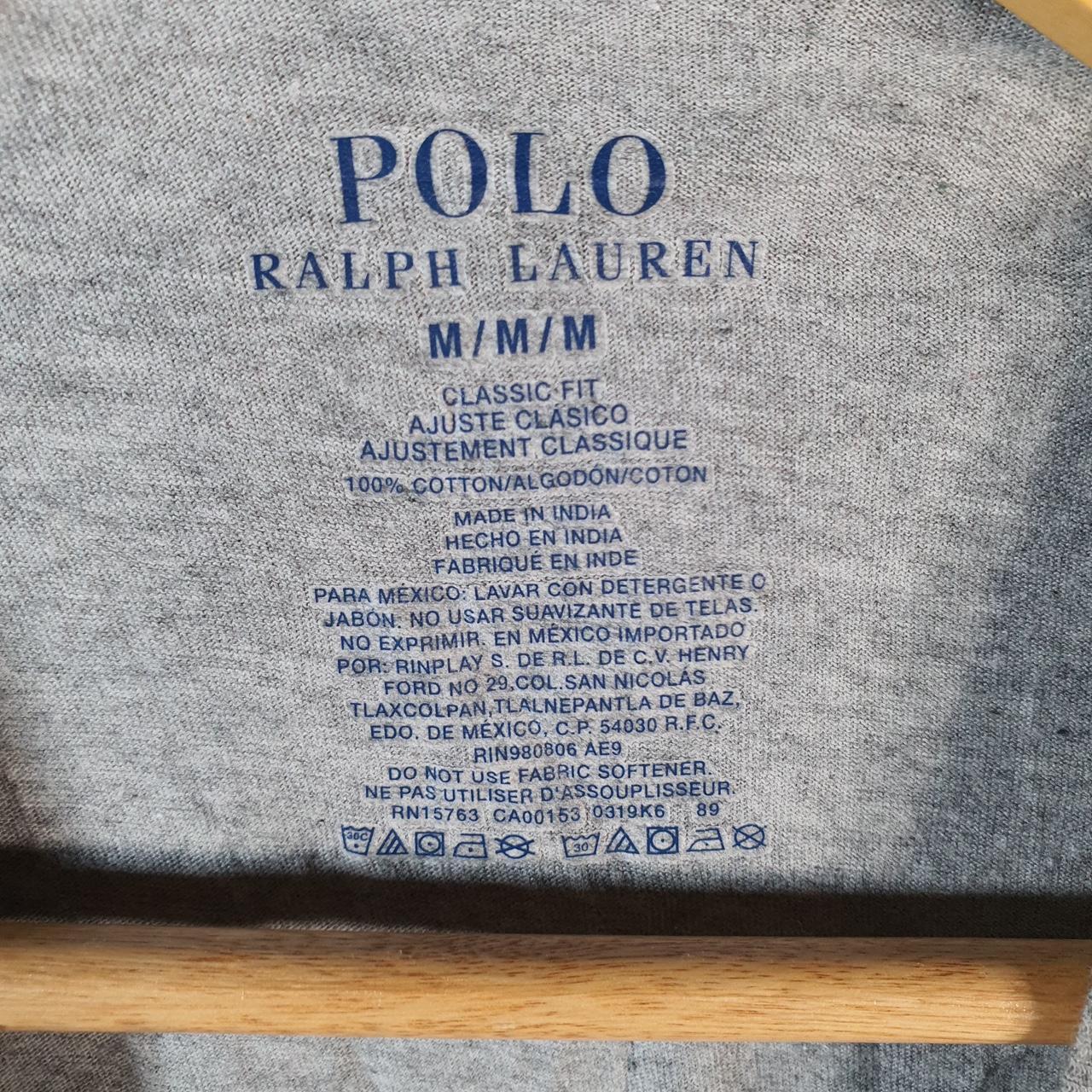 Vintage Ralph Lauren Polo T Shirt Men’s Medium Grey Embroidered Pony Classic Fit C9117