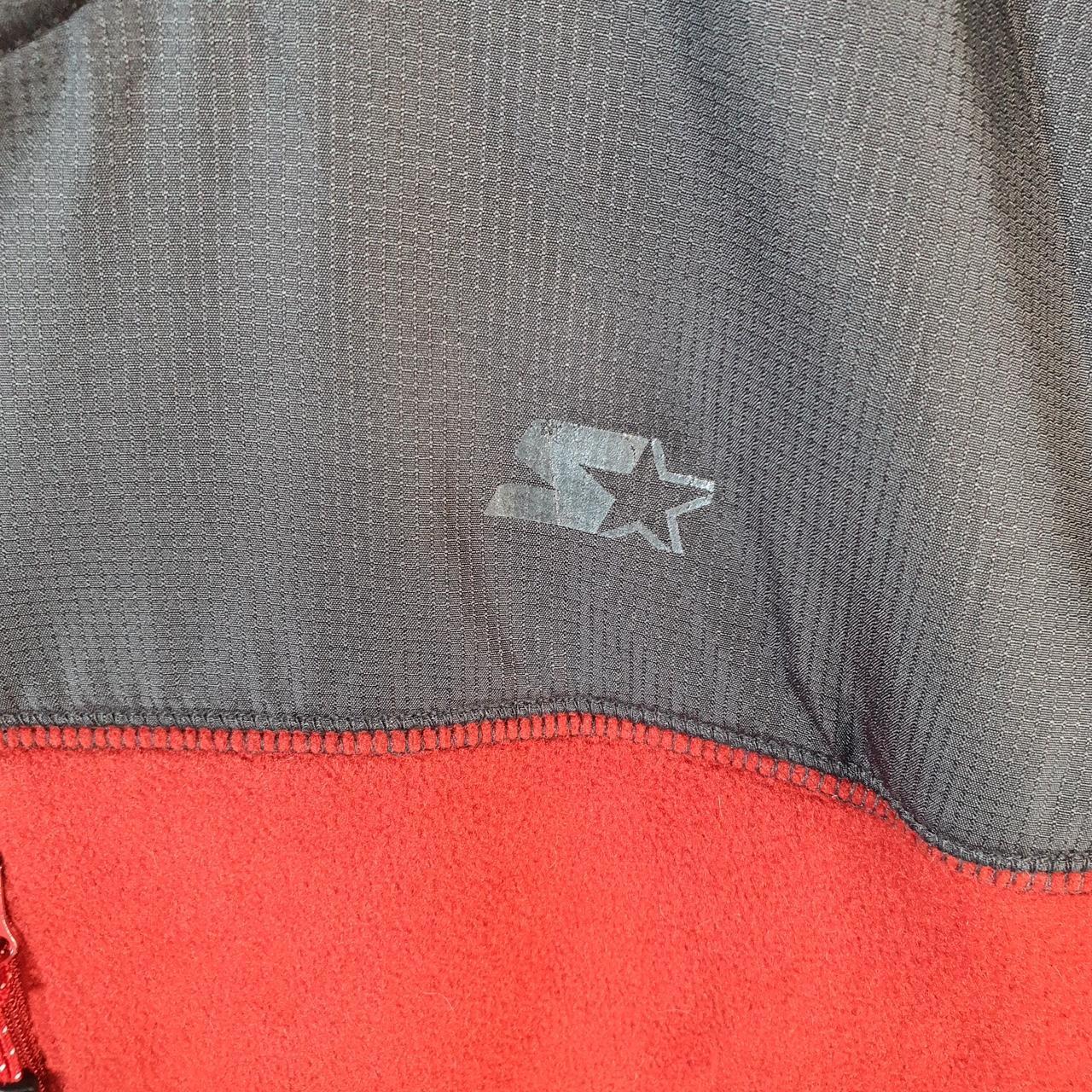 Vintage Starter Fleece Sweatshirt Jacket Mens XL Red Full Zip Embroidered Logo