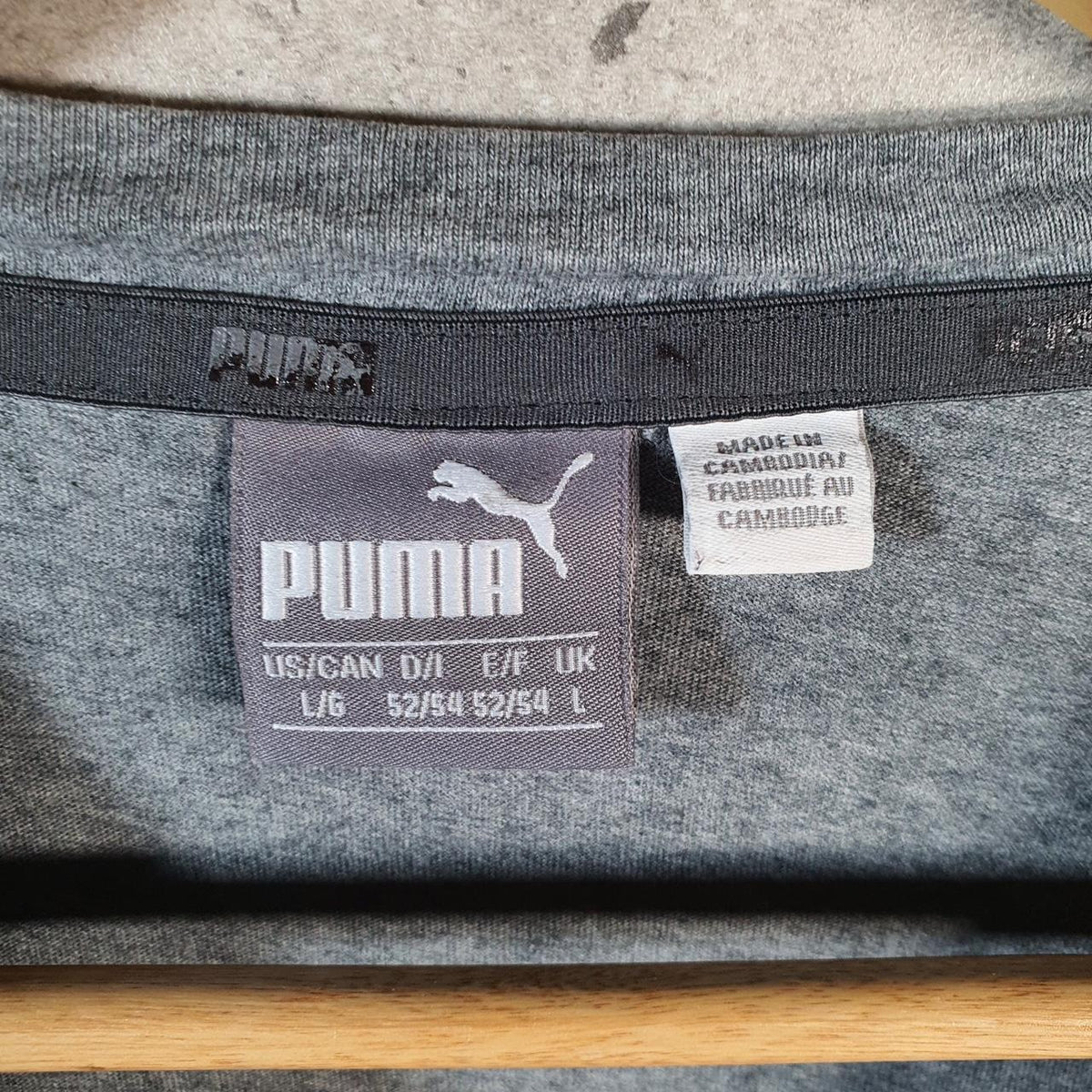 Vintage Puma Spellout T Shirt Men’s Large Grey