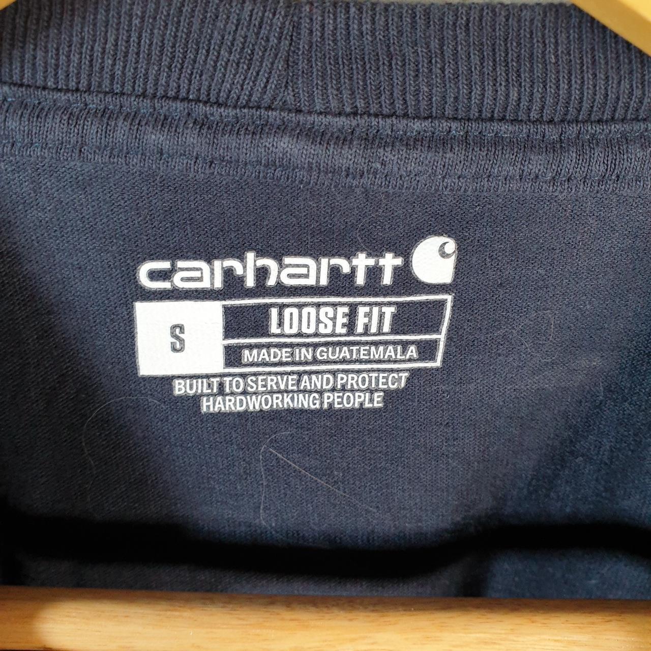 Vintage Carhartt Pocket T Shirt Men’s Small Navy Blue Workwear Chore Utility Loose Fit C9299