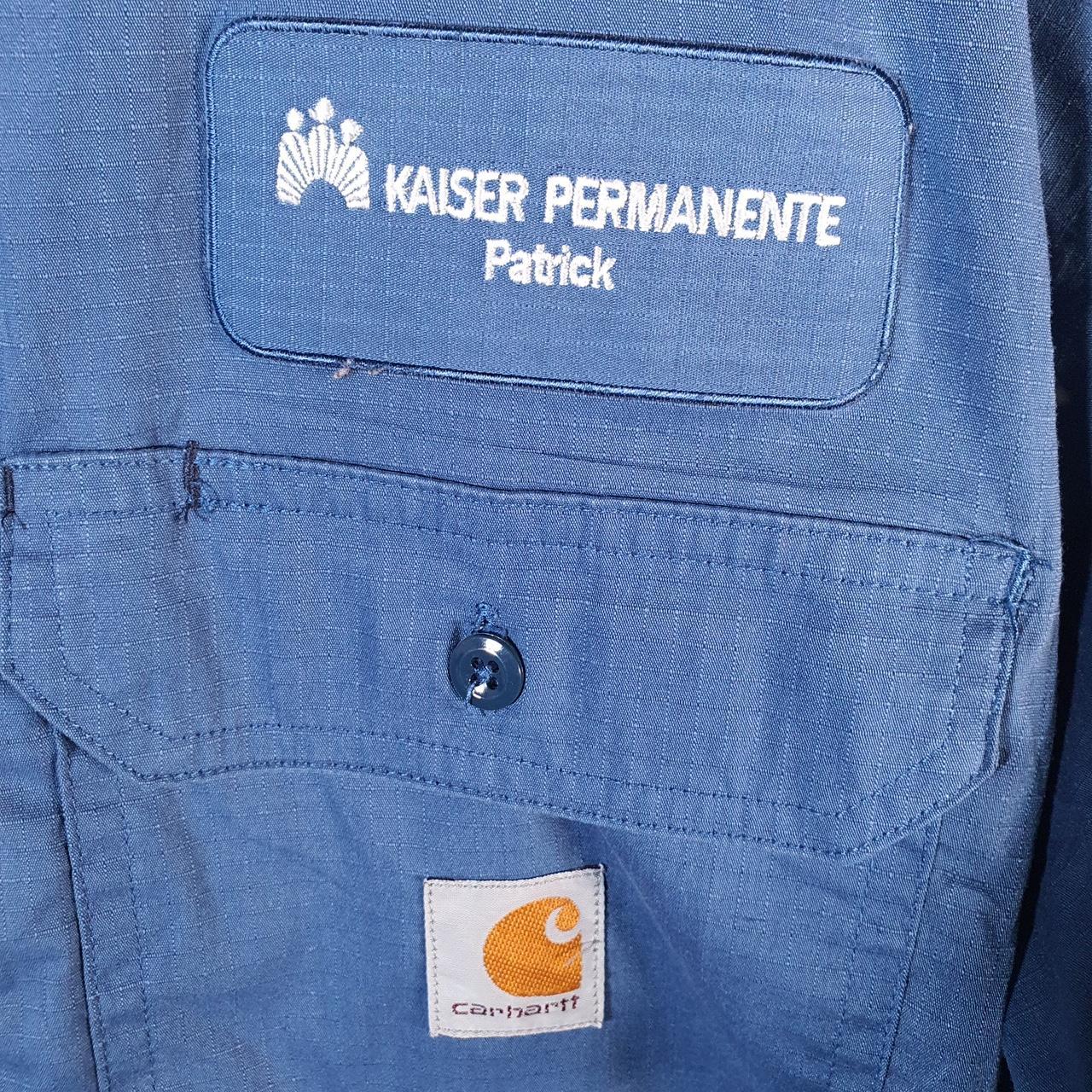 Vintage Carhartt Shirt Button Down Mens Large Blue Long Sleeve Chore Utility Relaxed Big Fish Vintage